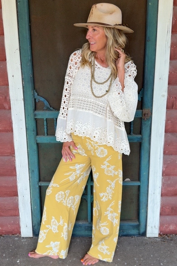 Golden Blossom Jeans