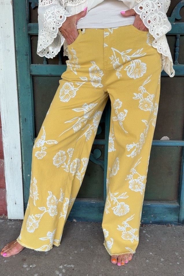 Golden Blossom Jeans
