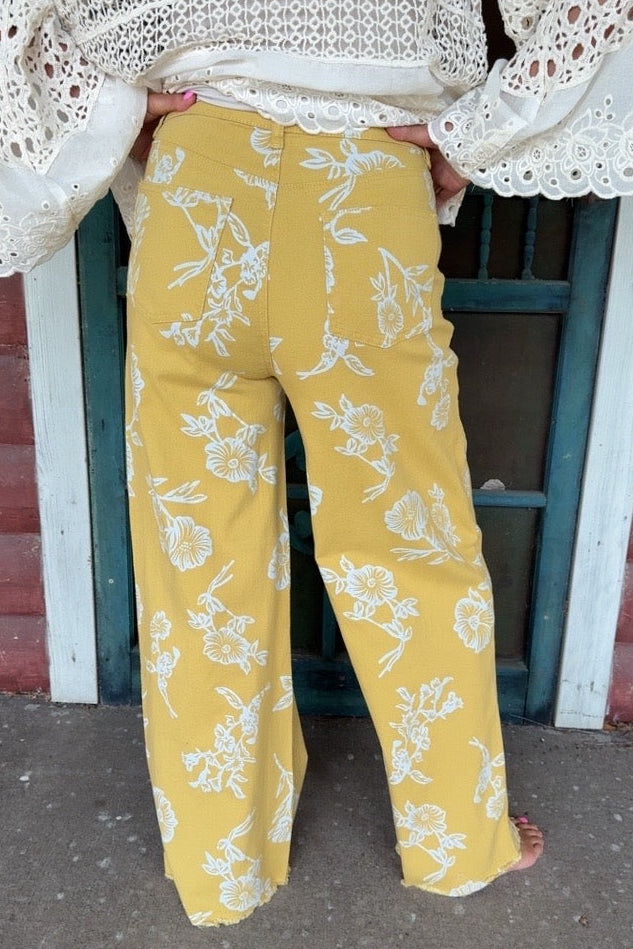 Golden Blossom Jeans