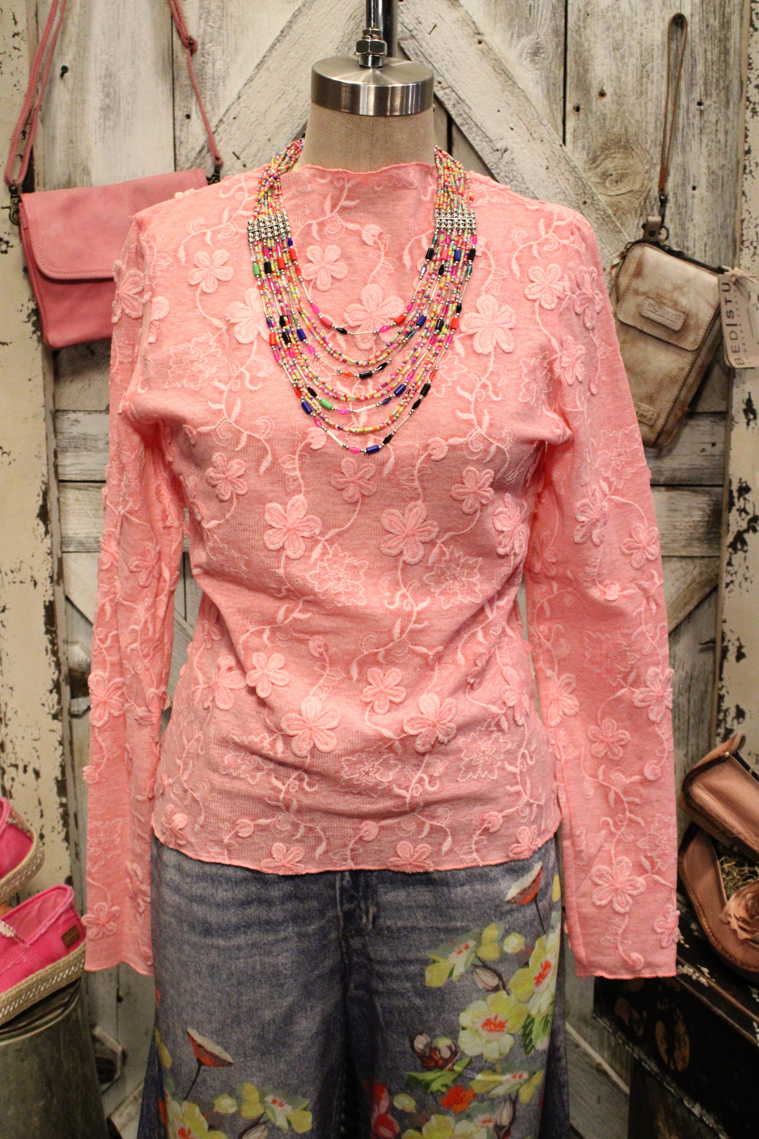 Lovely Pink Mesh Top