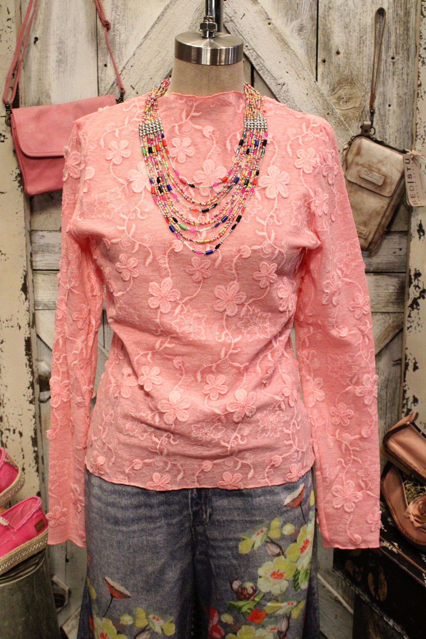 Lovely Pink Mesh Top