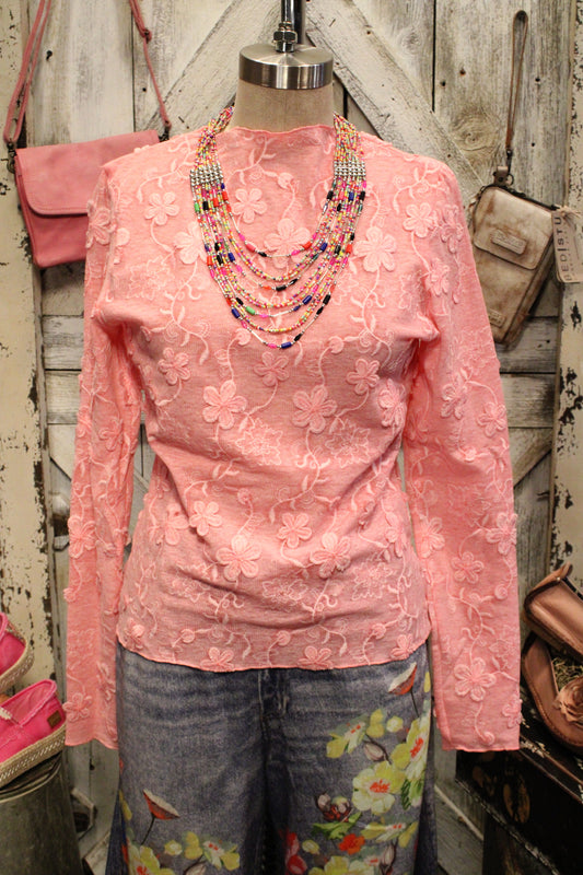 Lovely Pink Mesh Top