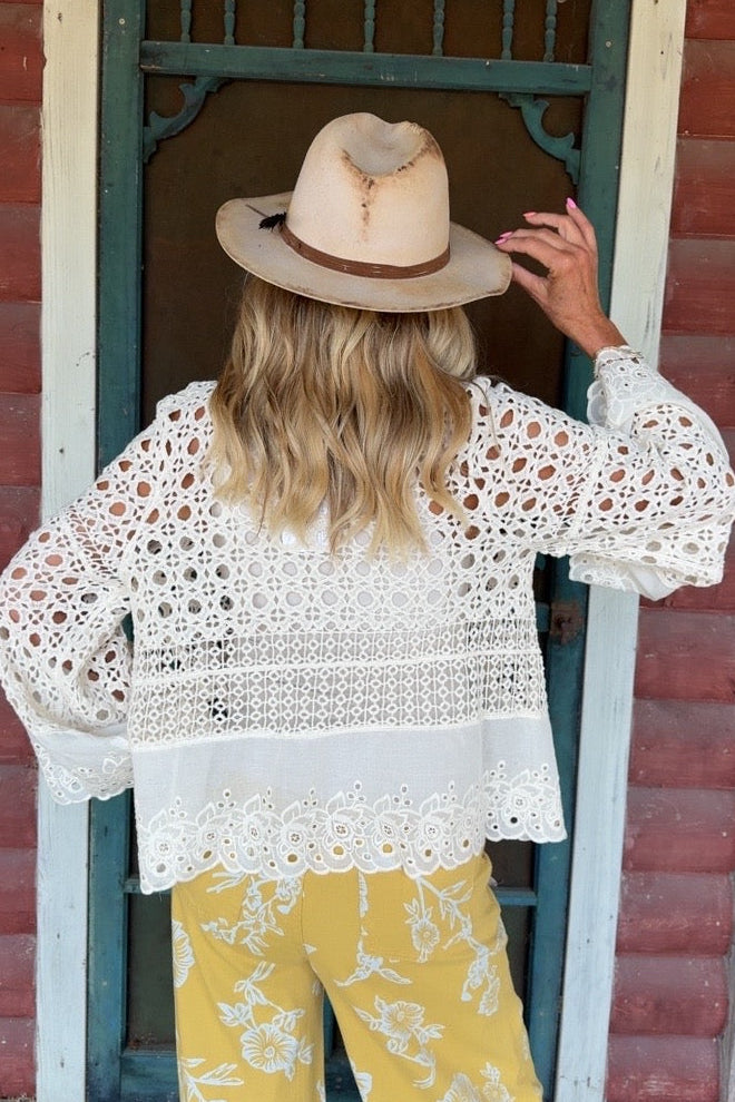 Country Romance Crochet Lace Top