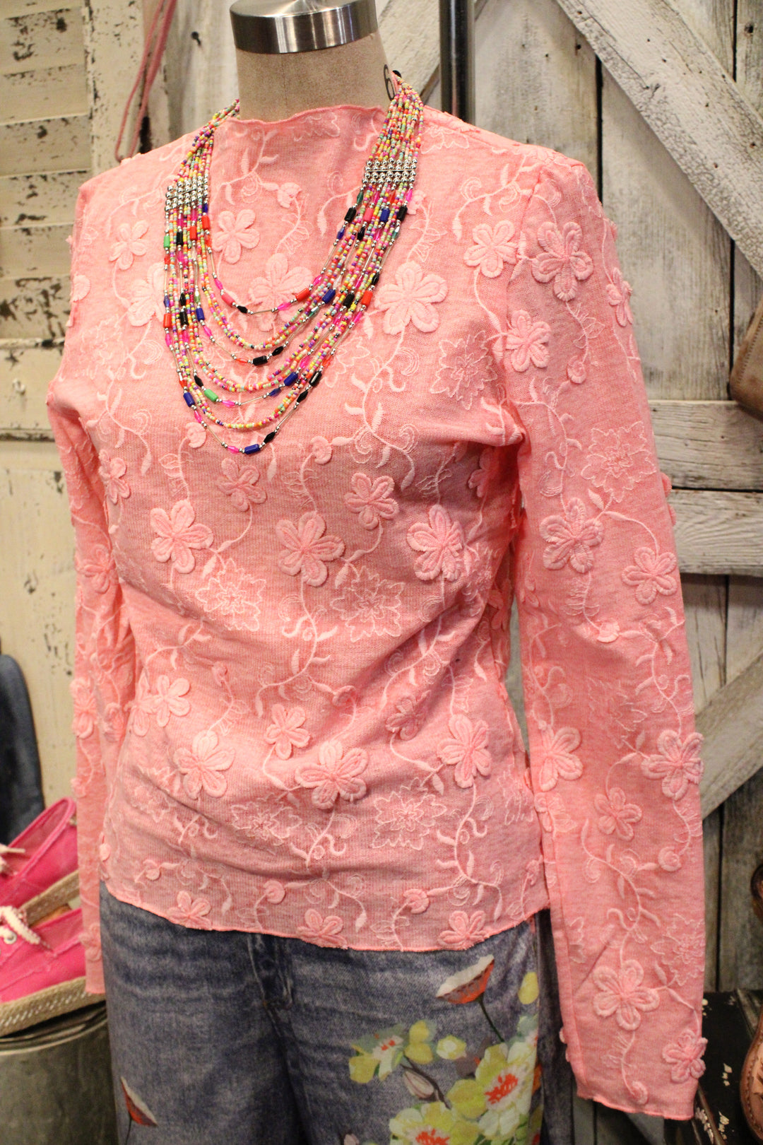 Lovely Pink Mesh Top