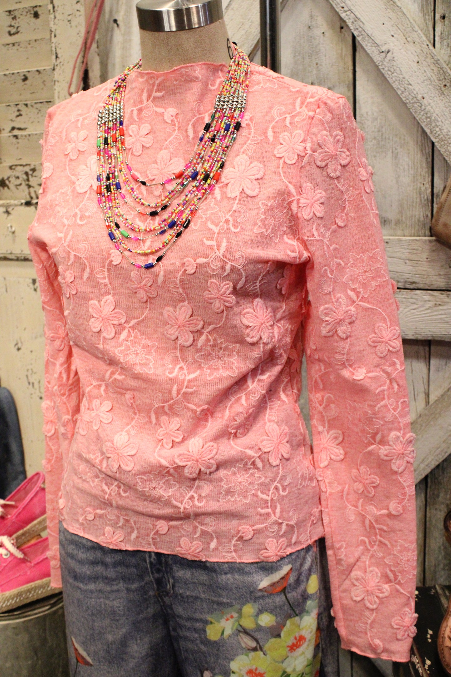 Lovely Pink Mesh Top