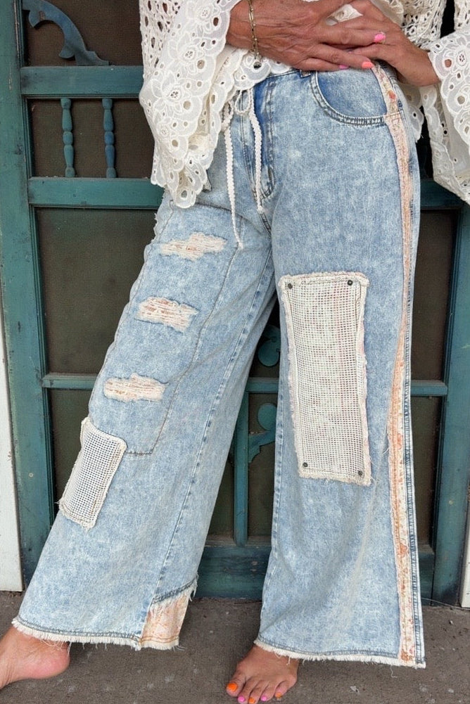 Floral Bliss Patch Pants