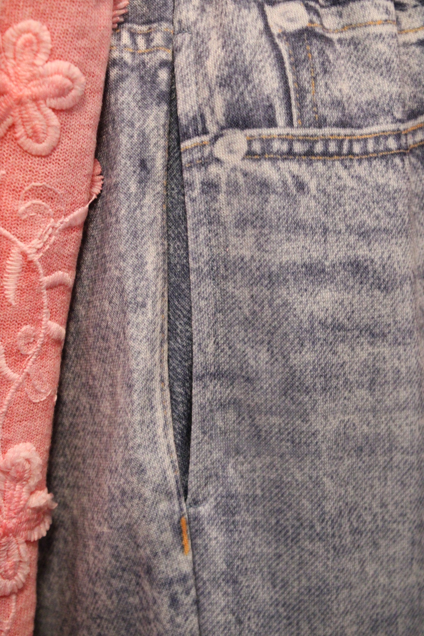 Floral Fantasy Wide Leg Faux Denim Pants