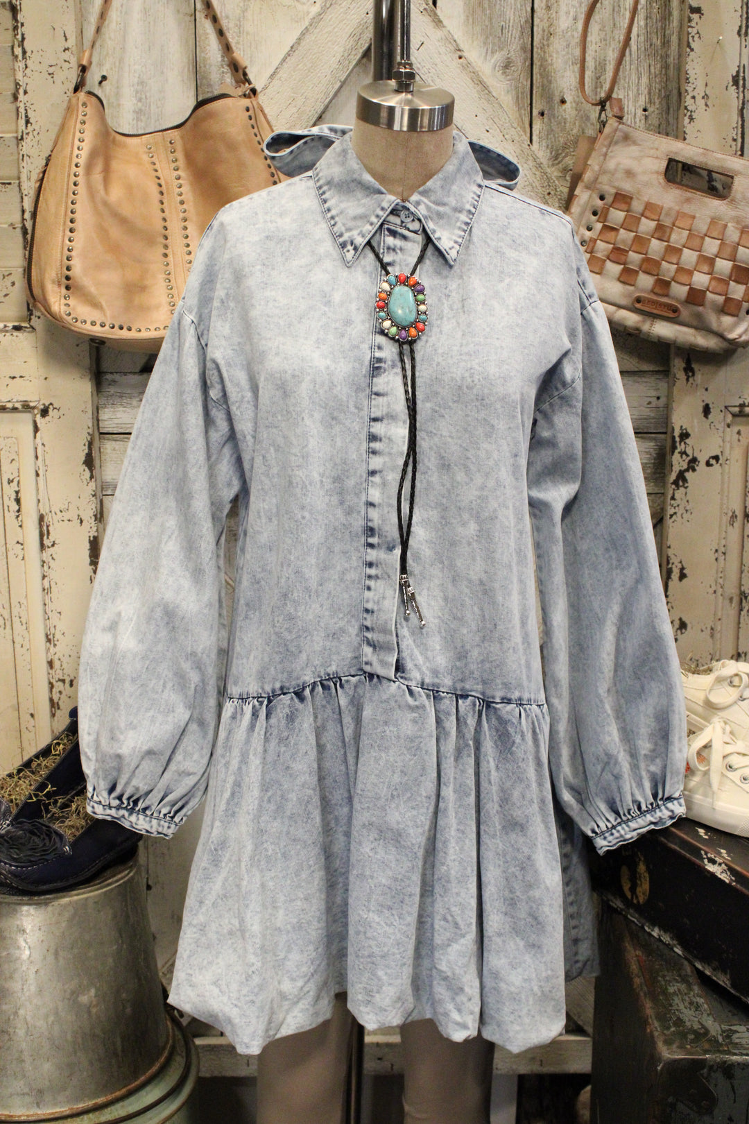 Sweet Meadow Romance Denim Dress