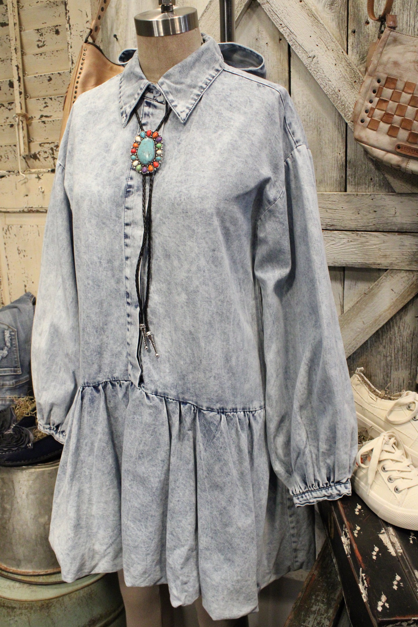Sweet Meadow Romance Denim Dress