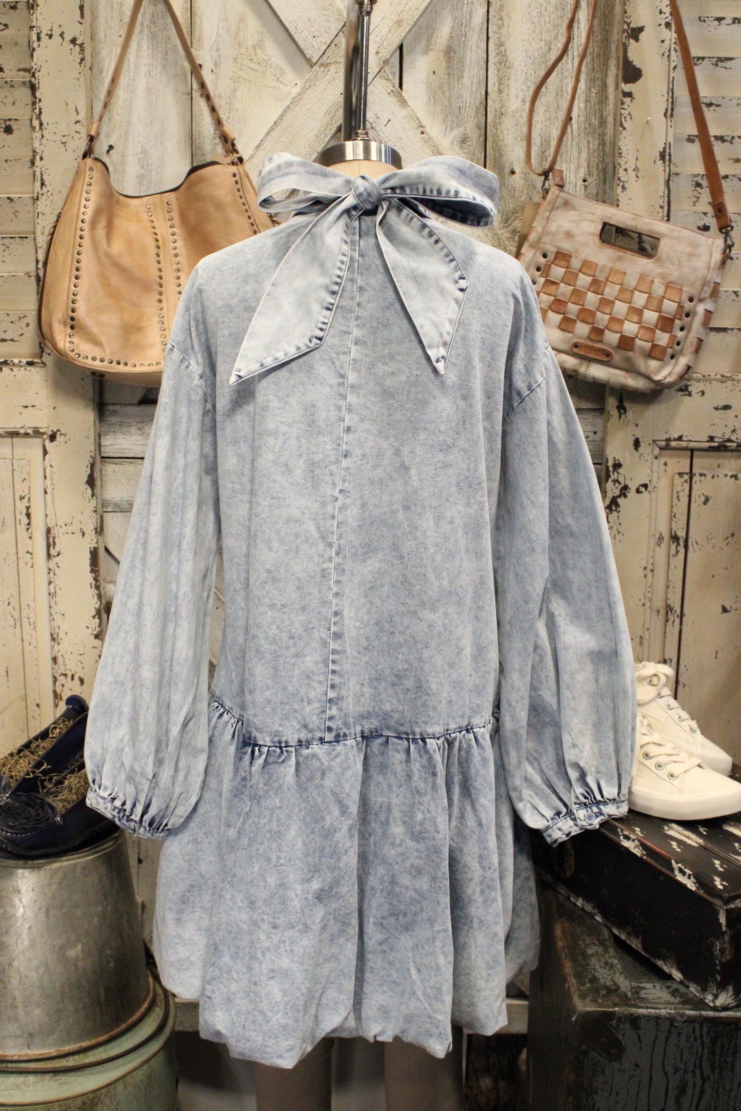 Sweet Meadow Romance Denim Dress