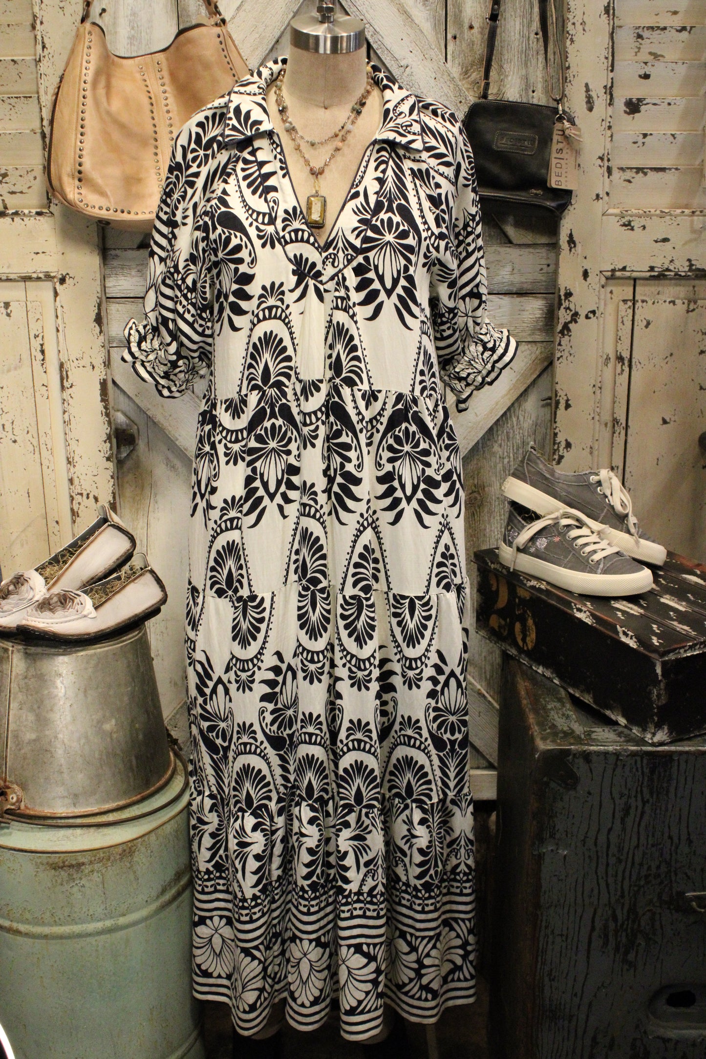 Artisan Ink Mosaic Maxi Dress