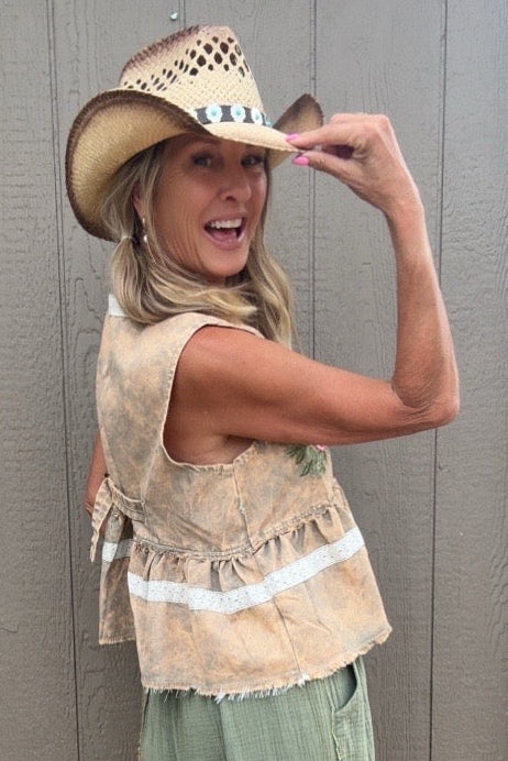 Prairie Rose Embroidered Vest
