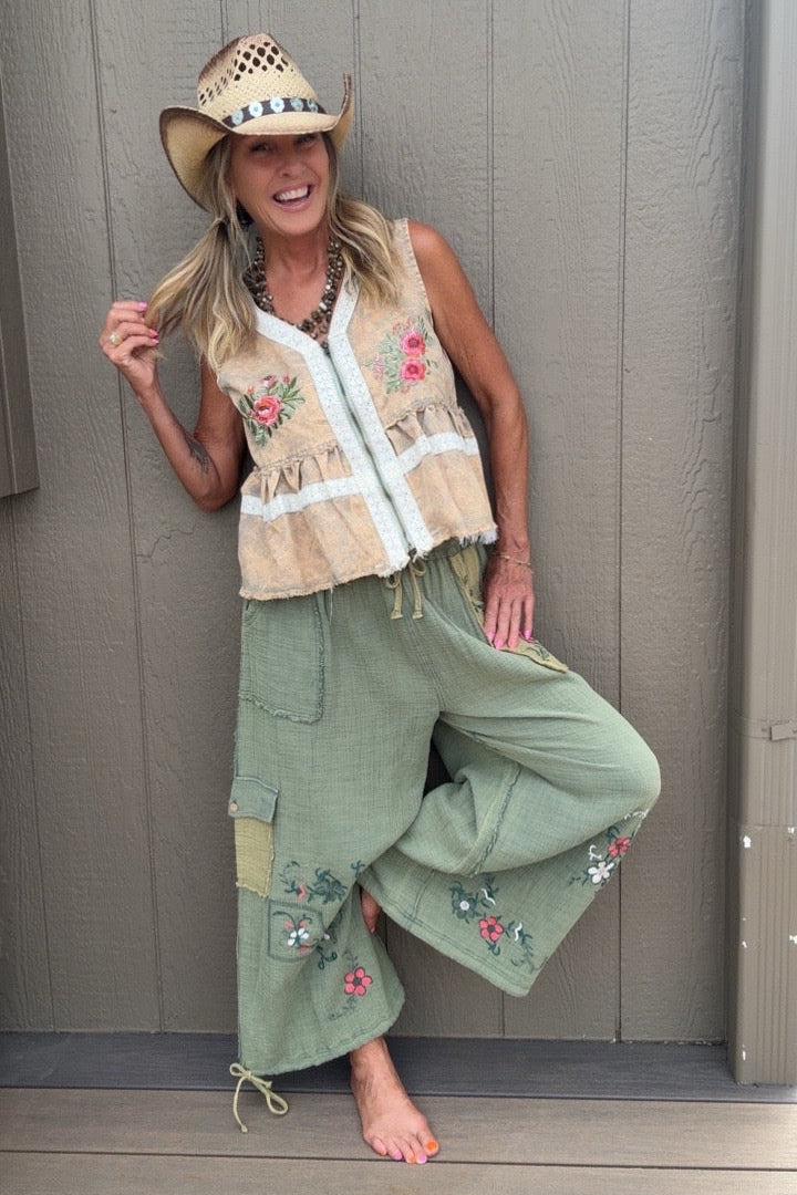 Forest Fern Cotton Pants