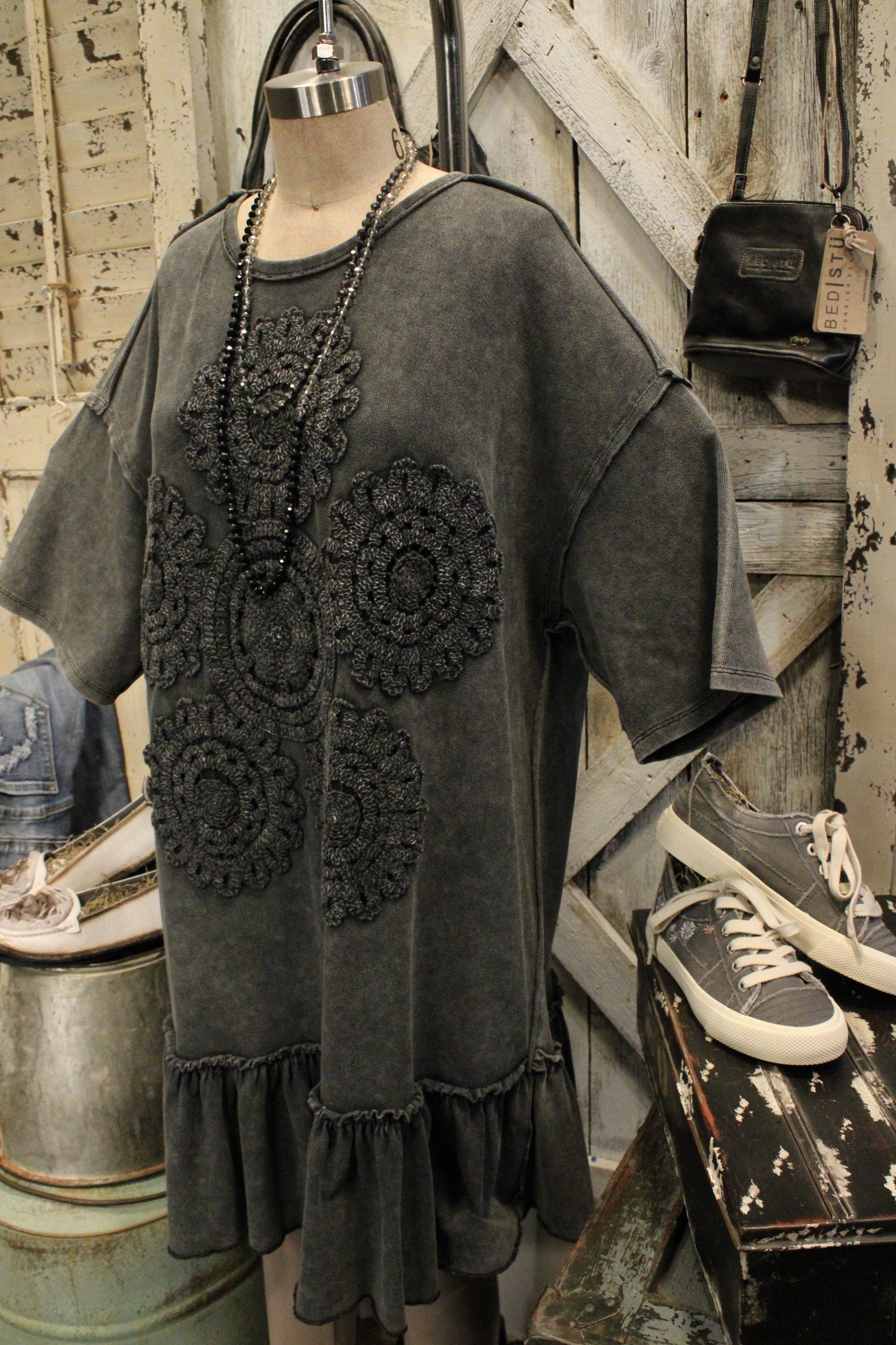 Crochet Charm Ruffle Dress