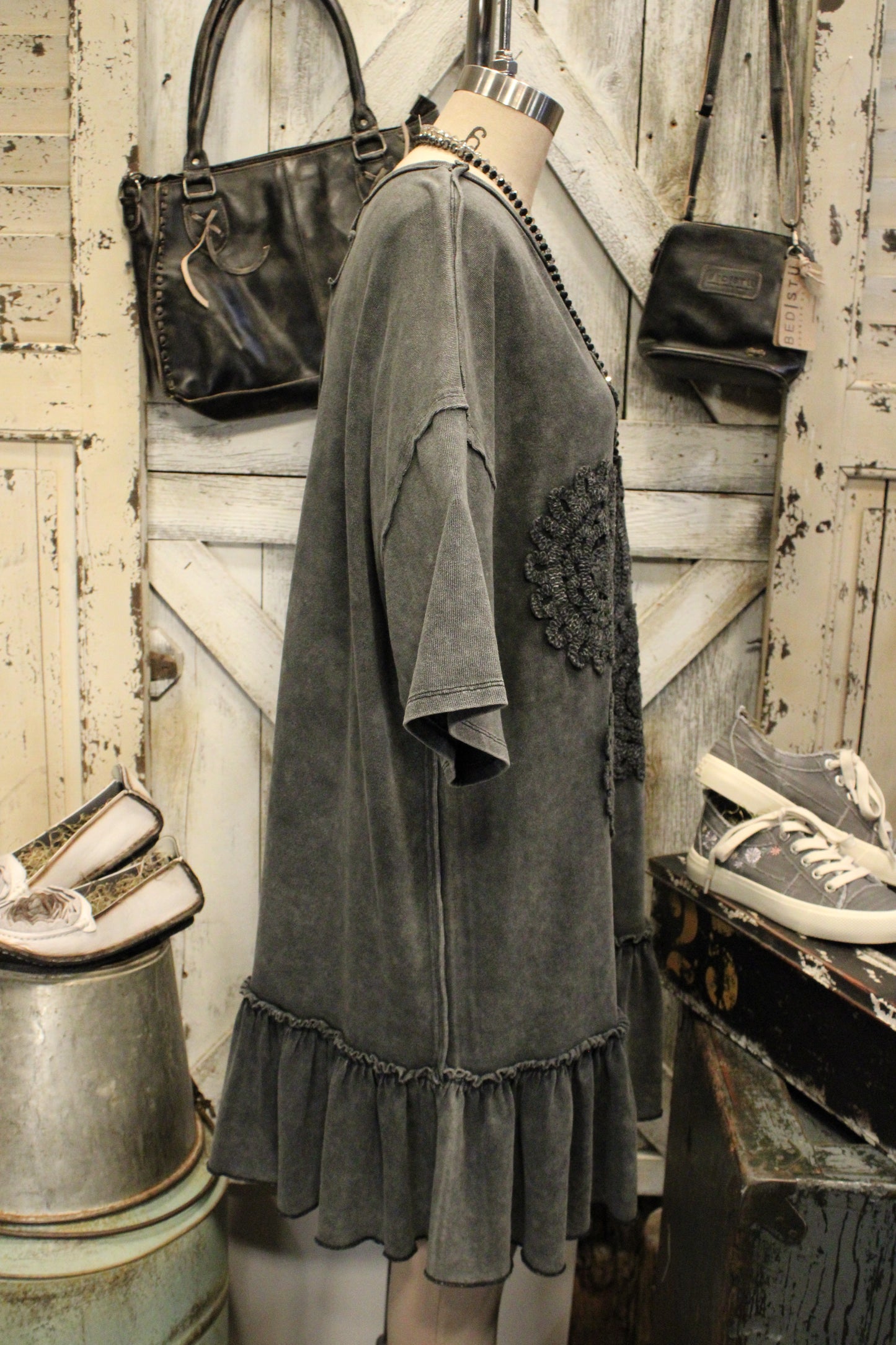 Crochet Charm Ruffle Dress