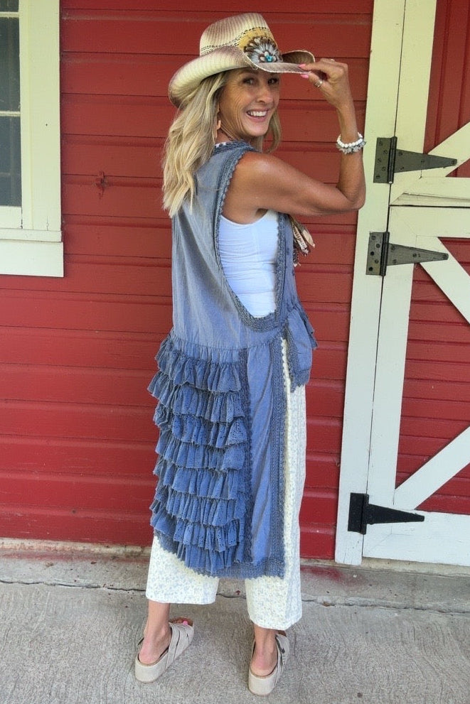 Party In The Back Navy Sleeveless Top