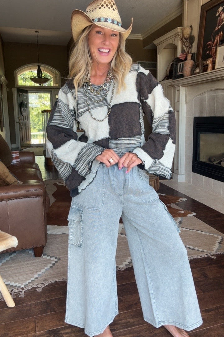Checkmate Patchwork Cropped Top