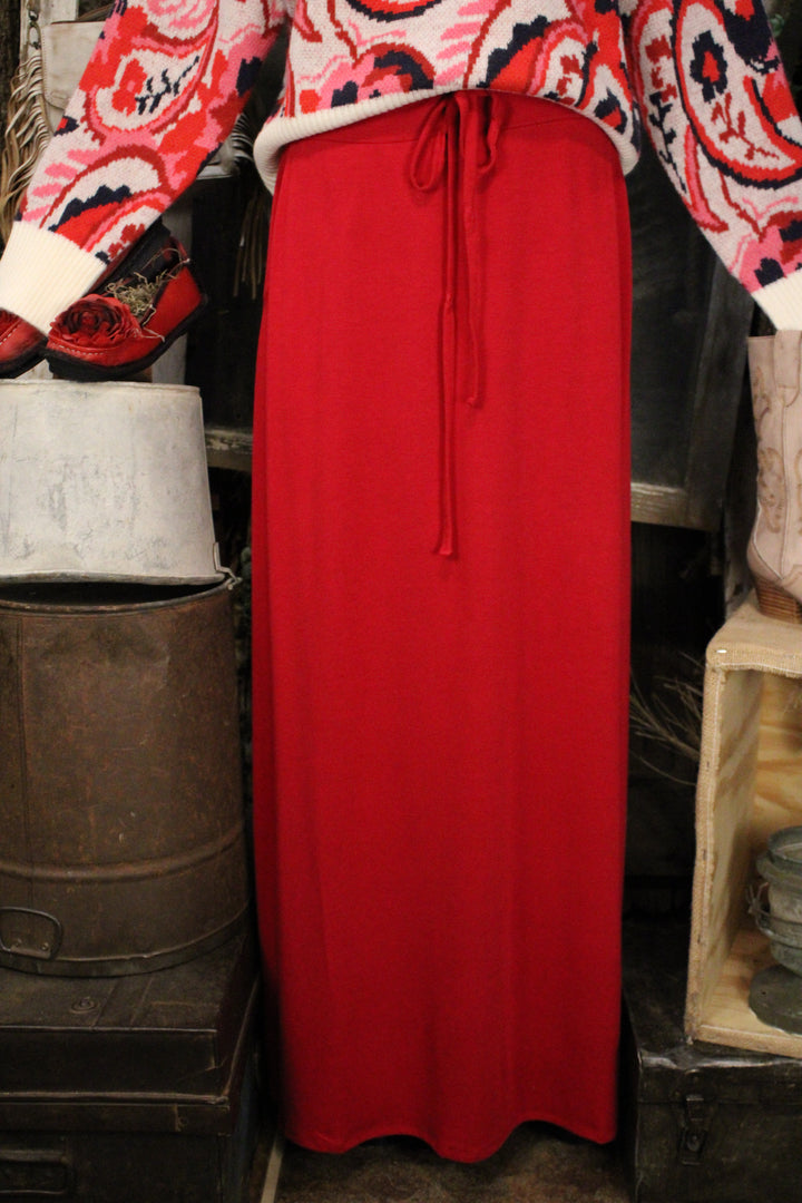 Desert Trail Red Maxi Skirt