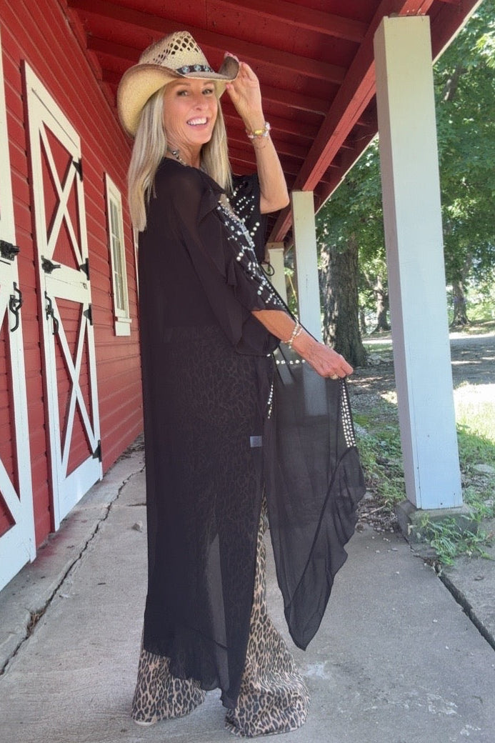 Midnight Moonstone Sheer Kimono
