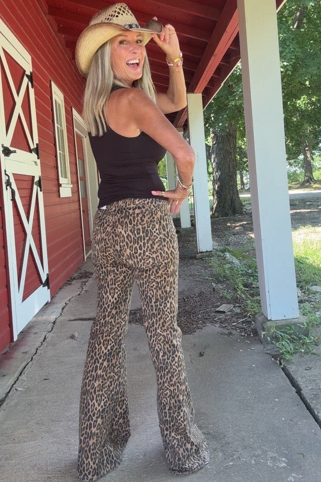 Jaqueline Flare Leopard Luxe Judy Blue Jeans