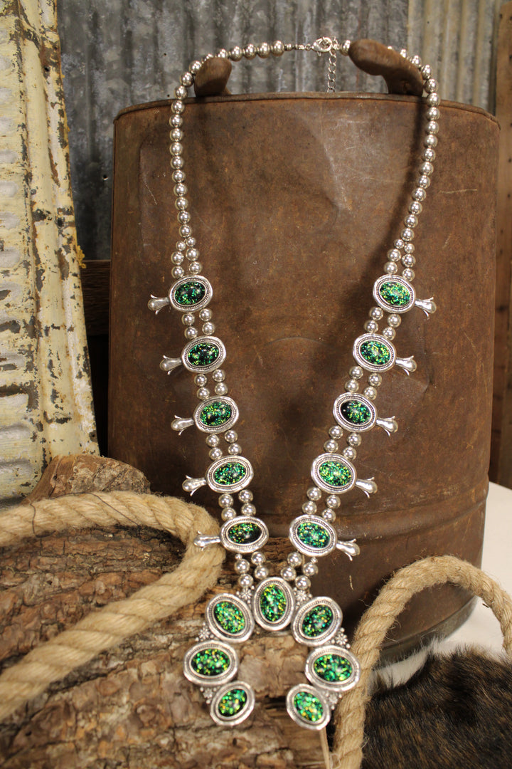 Squash Blossom Glitter Necklace