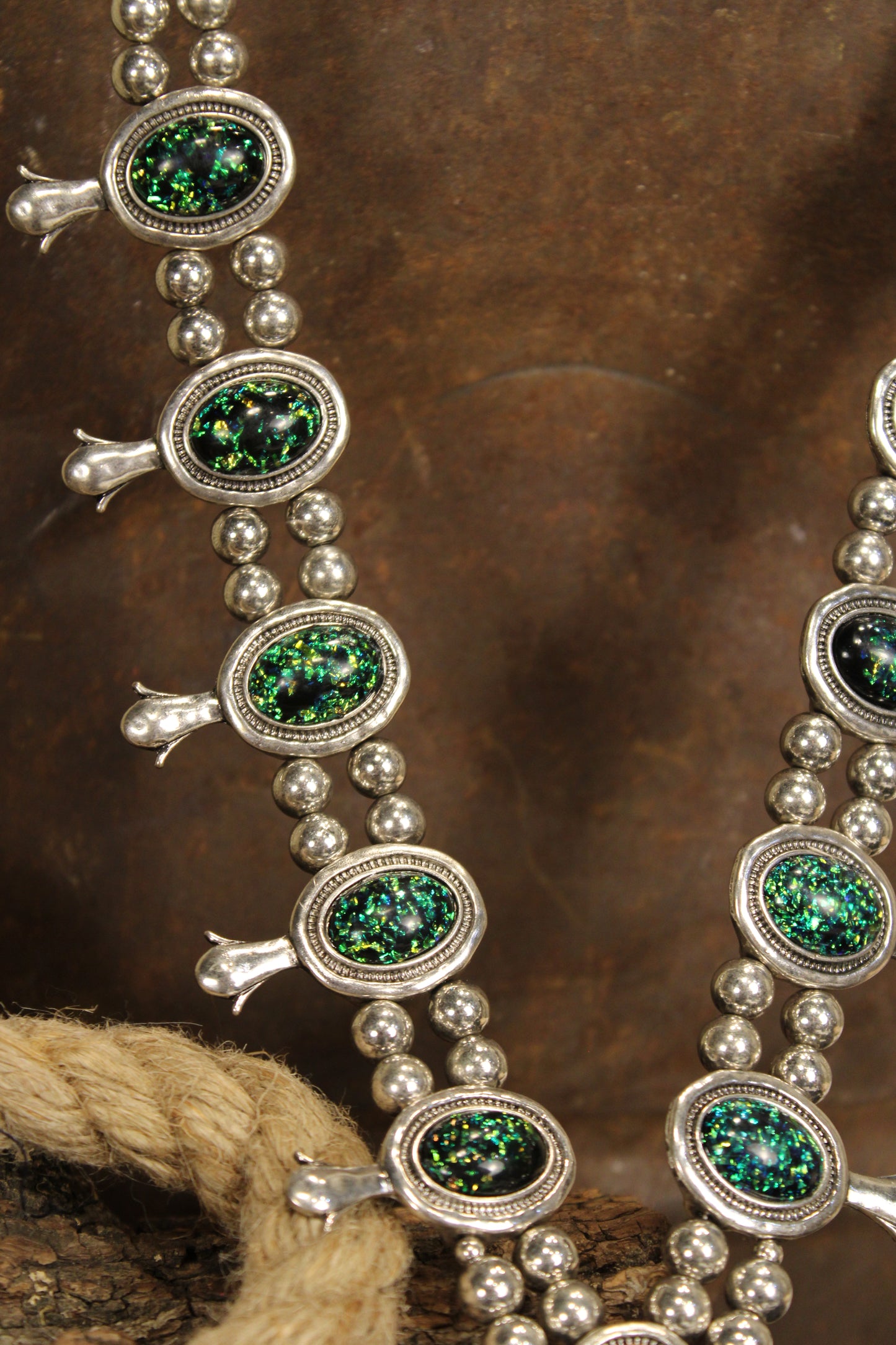 Squash Blossom Glitter Necklace