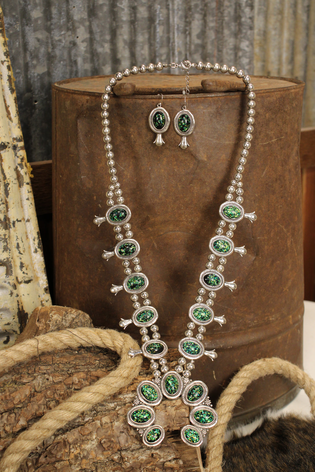 Squash Blossom Glitter Necklace