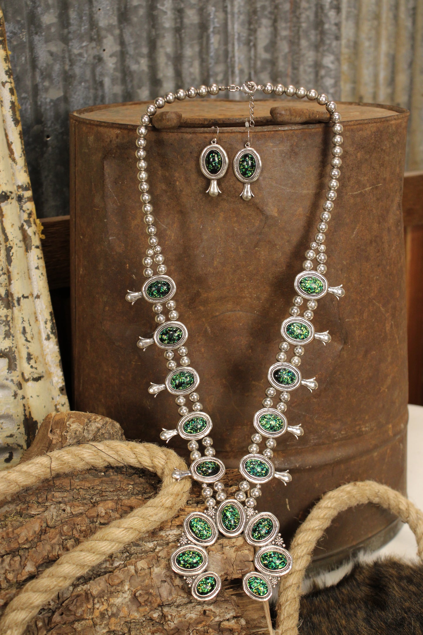 Squash Blossom Glitter Necklace