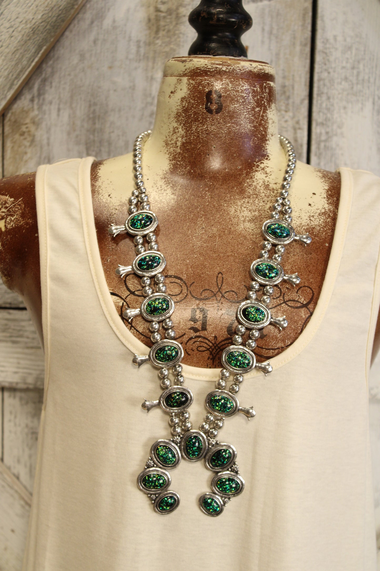 Squash Blossom Glitter Necklace