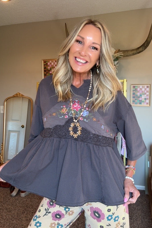 Smoke And Petals Babydoll Blouse