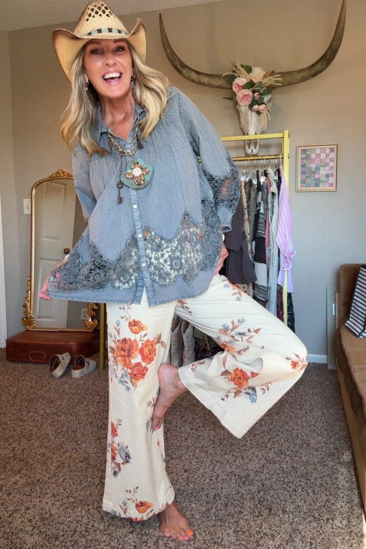 Faded Slate Blouse