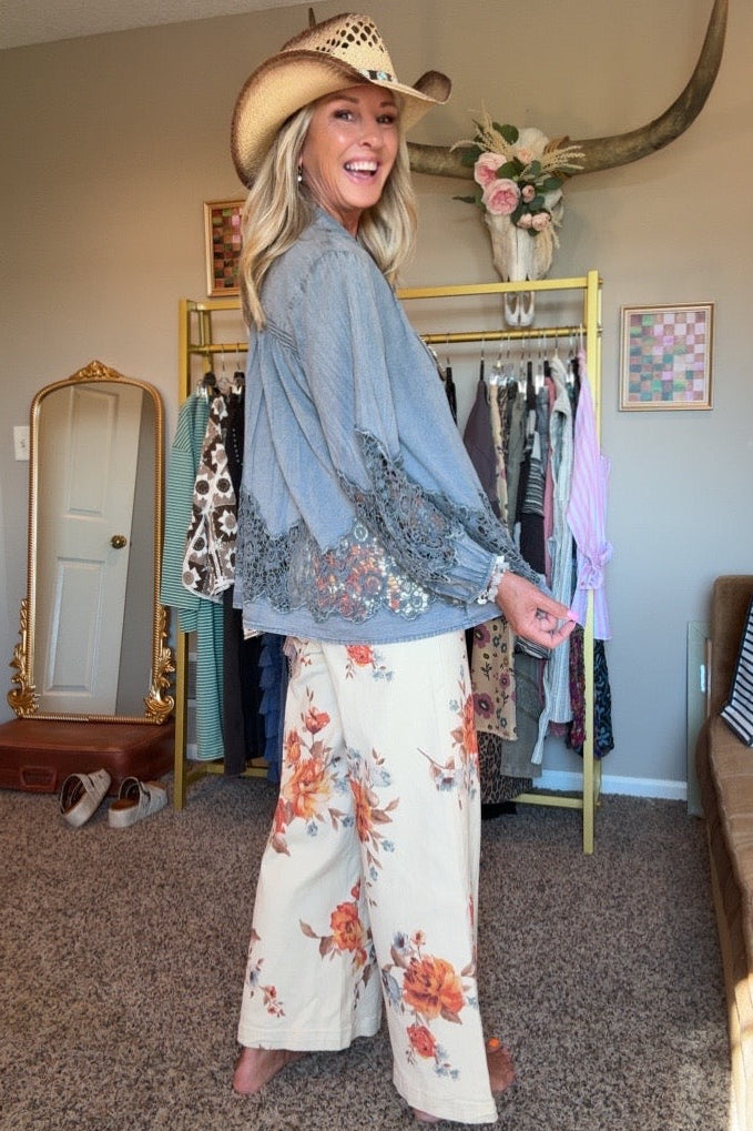Faded Slate Blouse