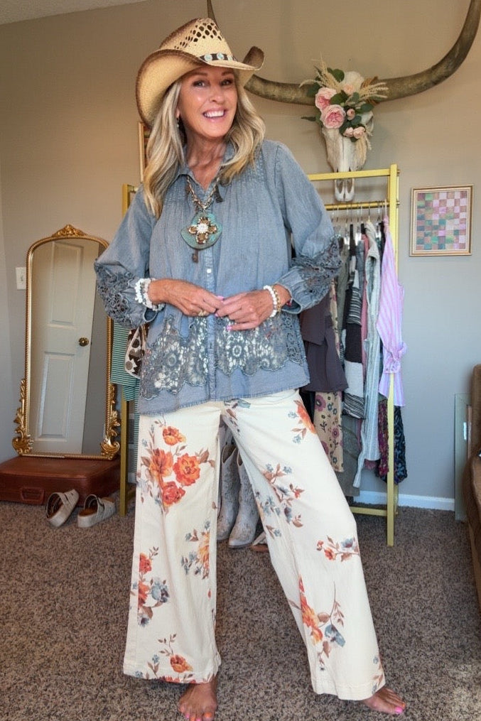 Faded Slate Blouse