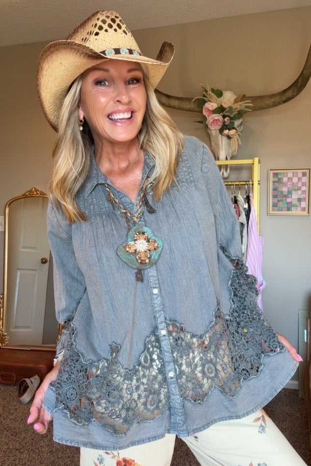 Faded Slate Blouse