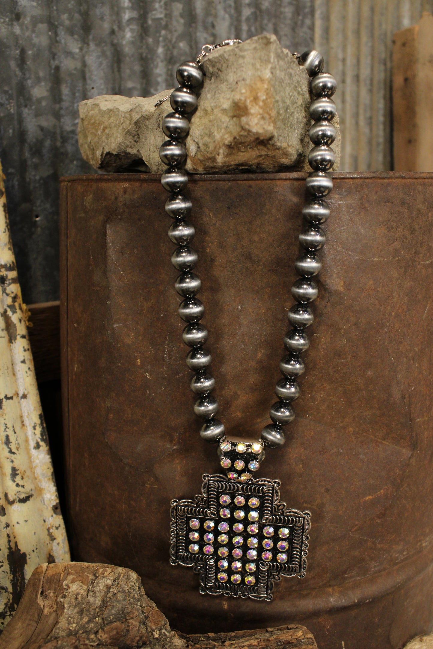 Rhinestone Crossroads Necklace