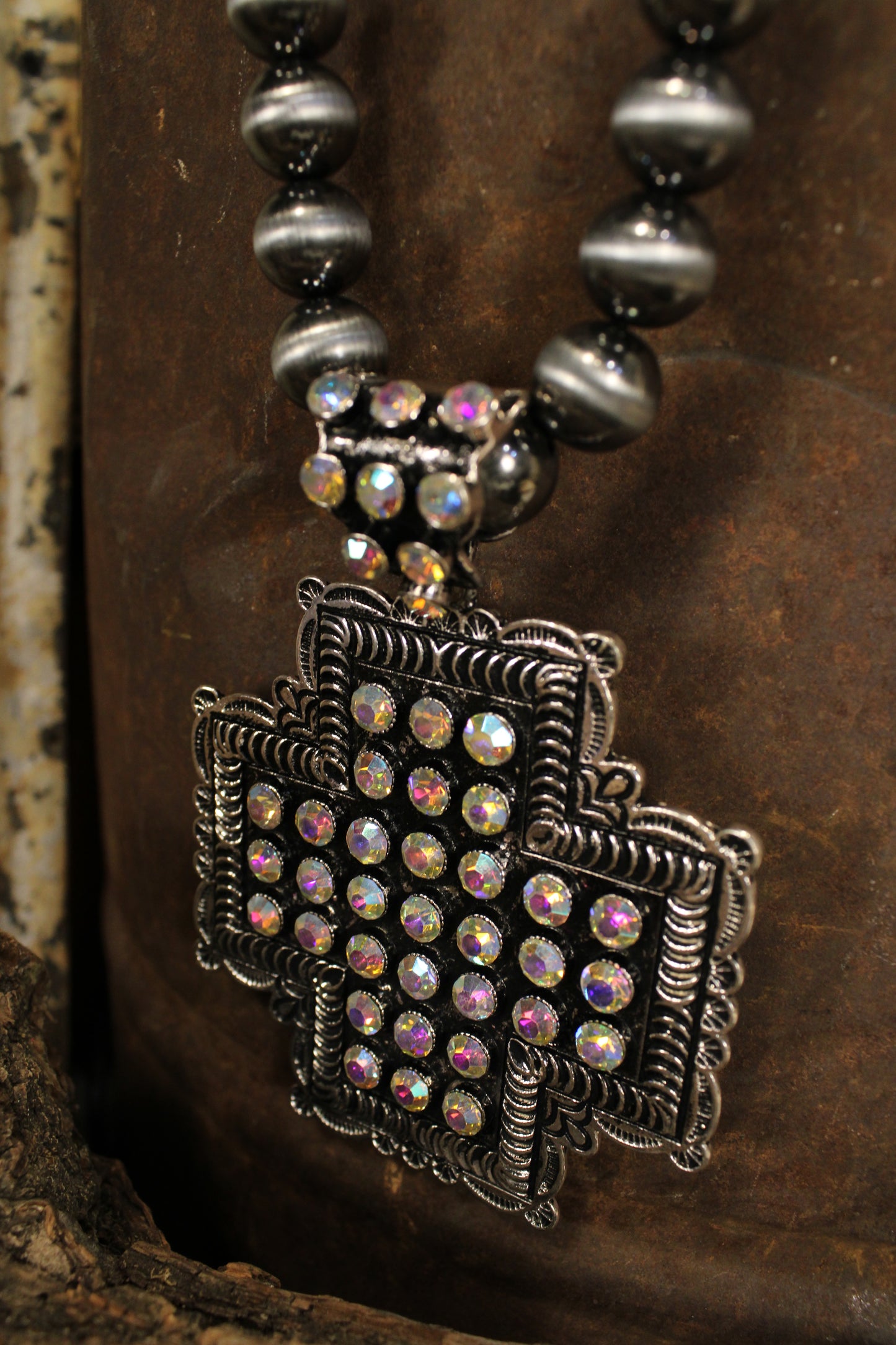 Rhinestone Crossroads Necklace