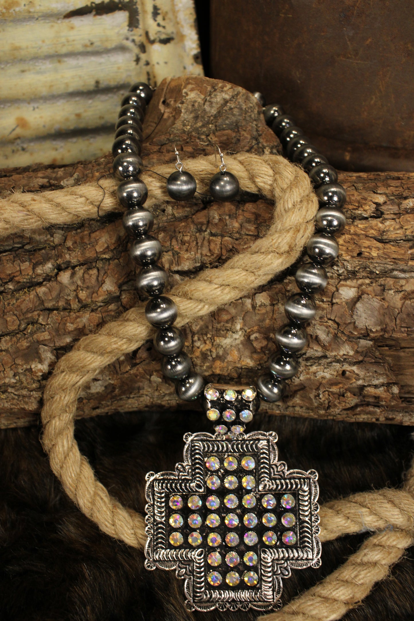 Rhinestone Crossroads Necklace