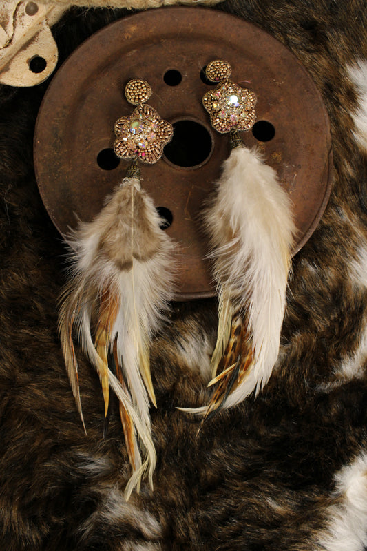 Glitz & Glam Feather Earrings