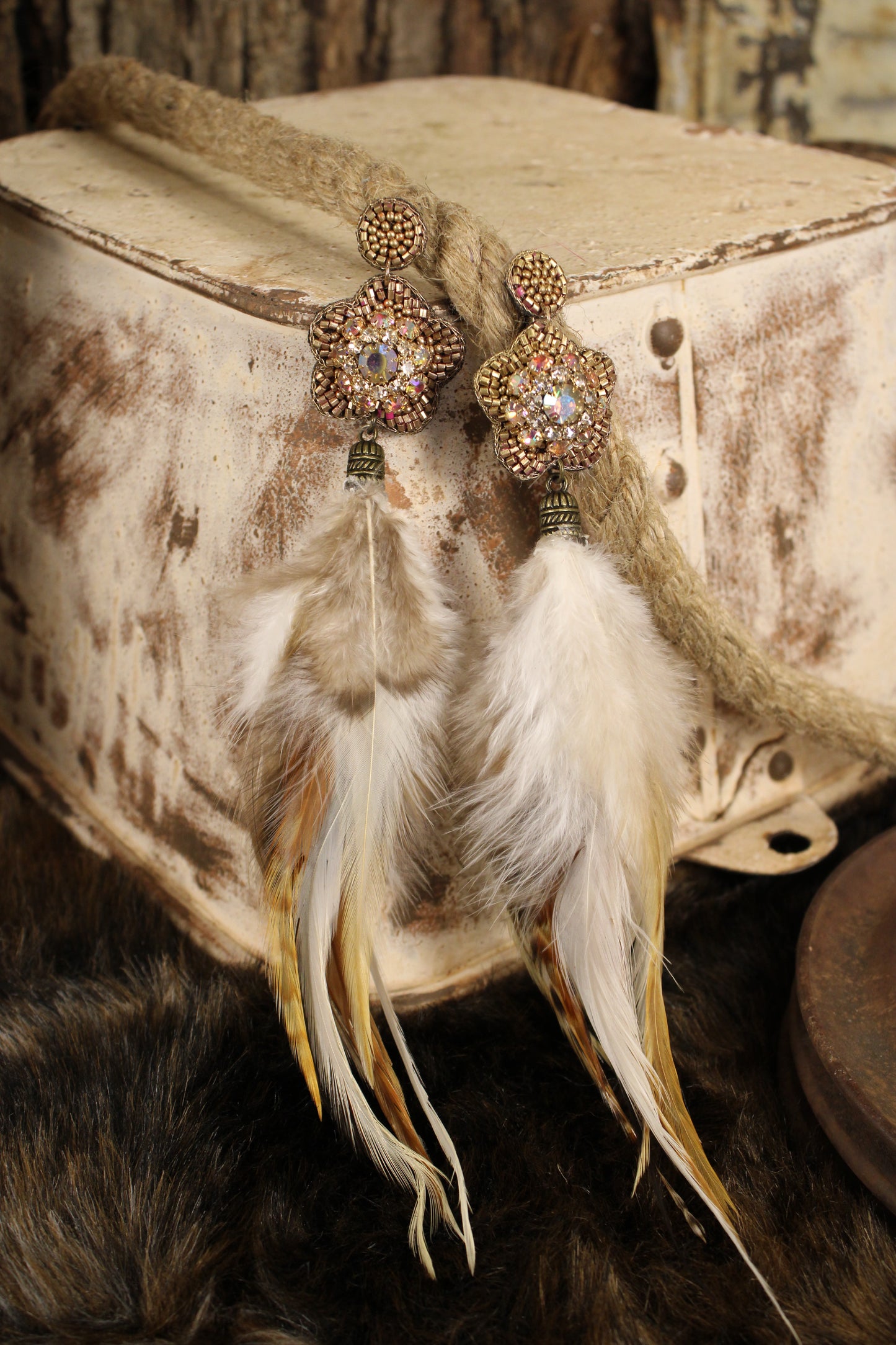 Glitz & Glam Feather Earrings