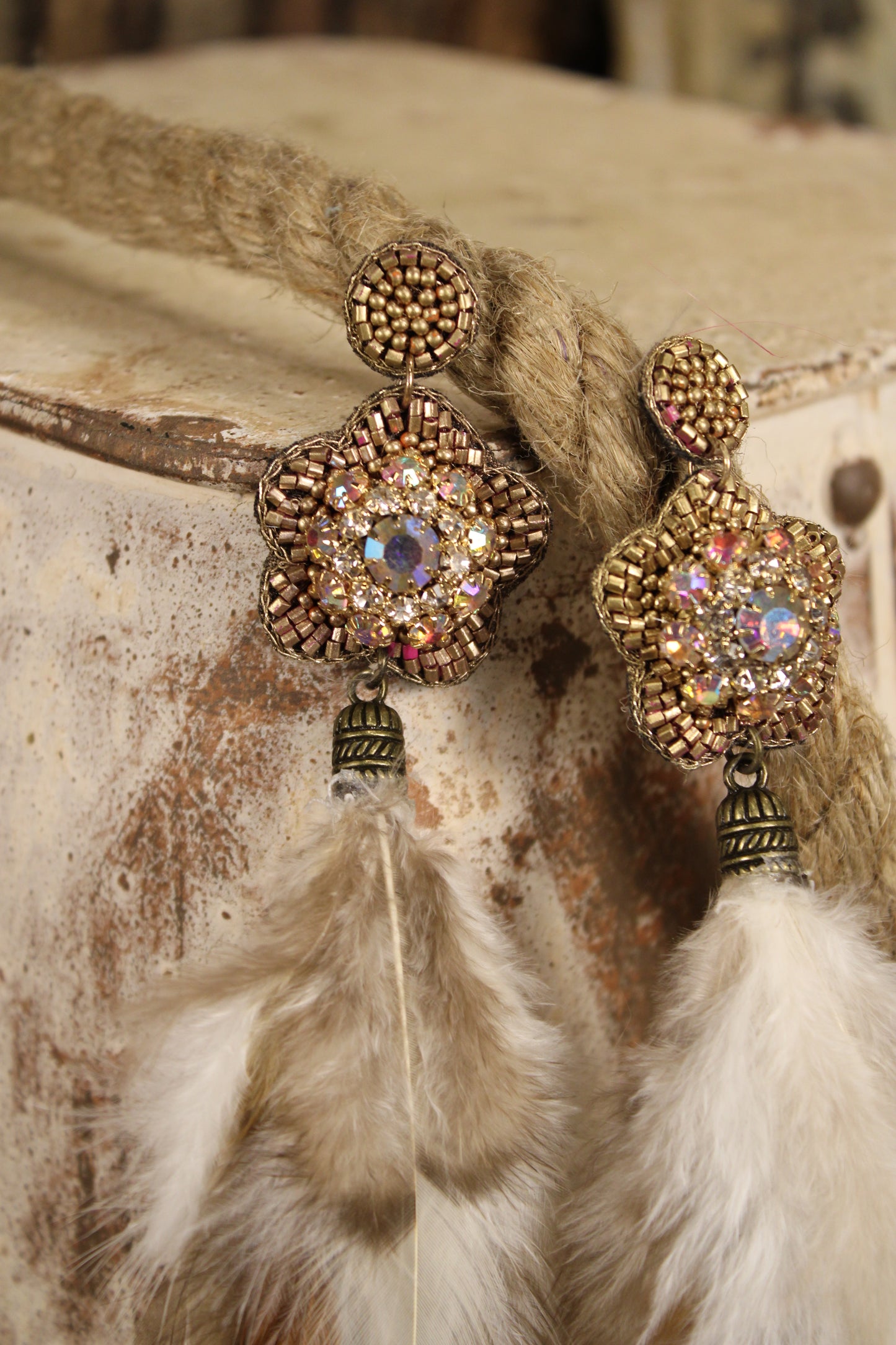 Glitz & Glam Feather Earrings