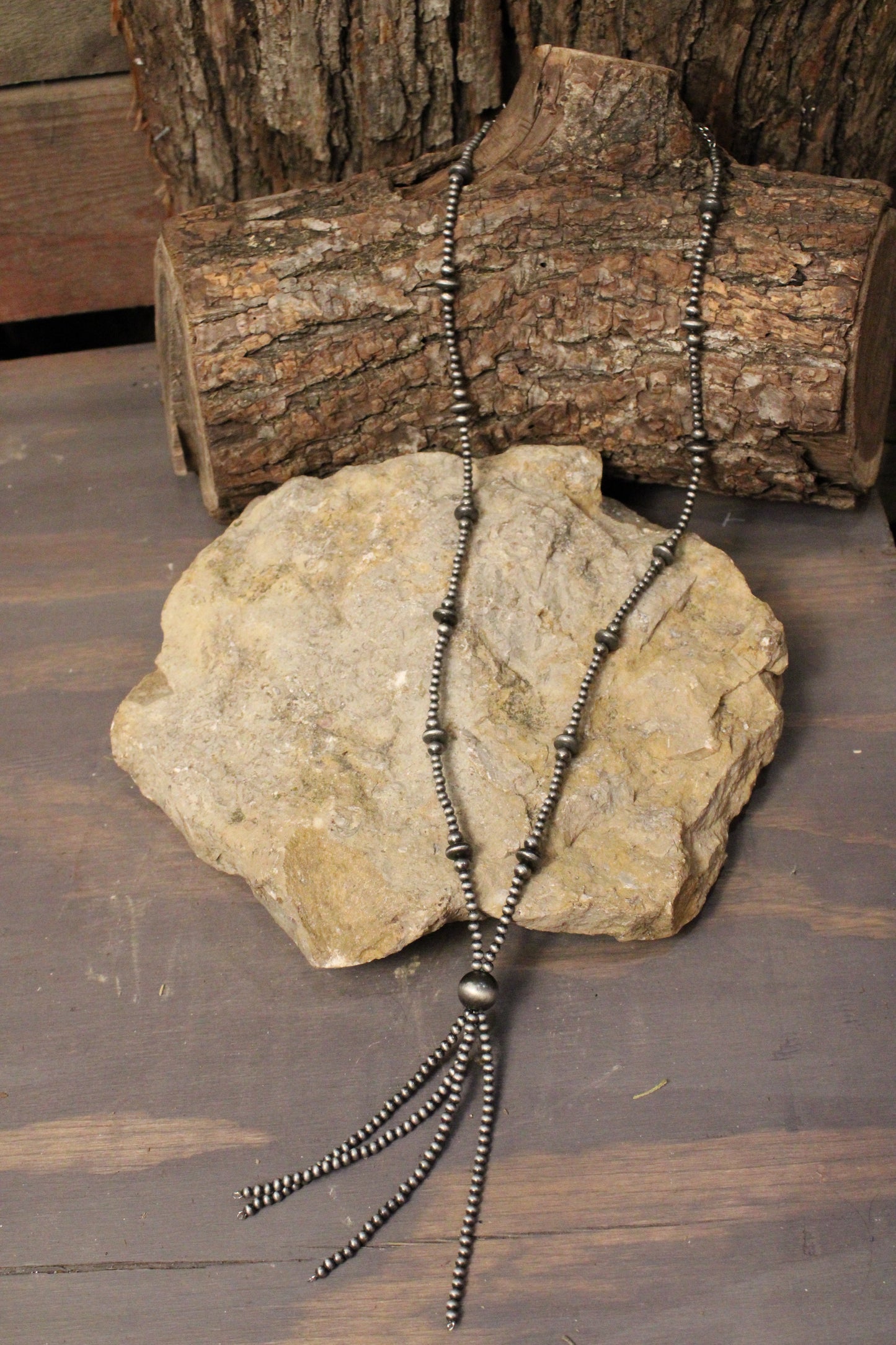 Midnight Smooth Stone Necklace
