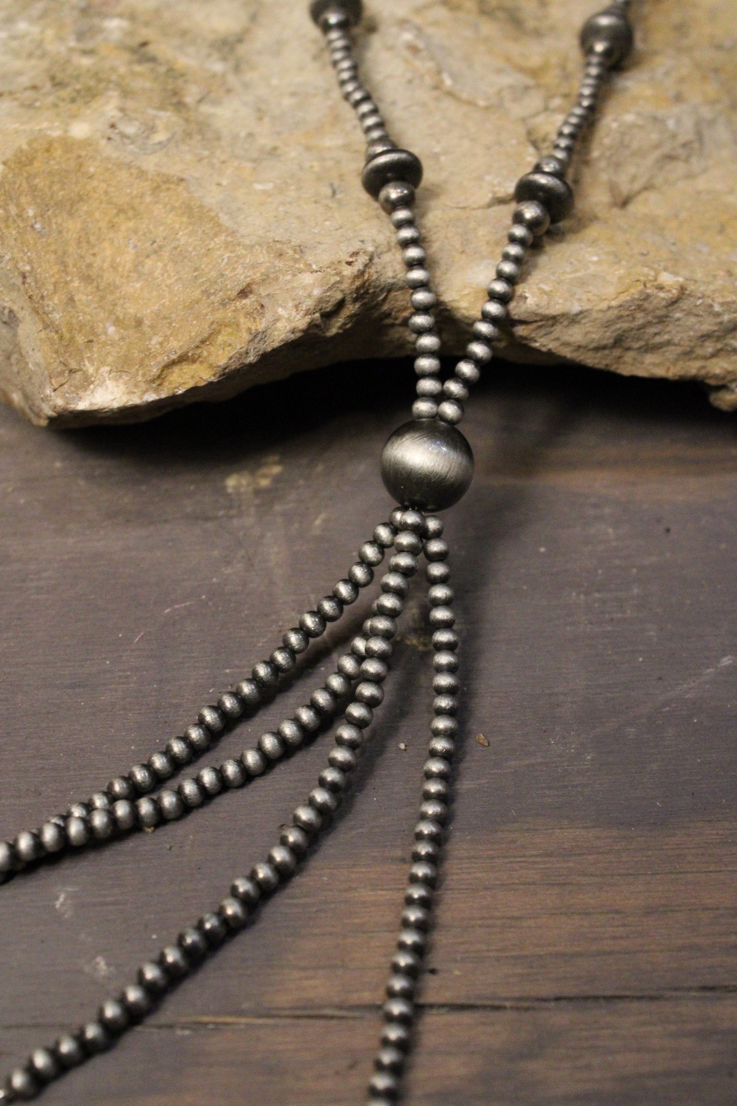 Midnight Smooth Stone Necklace