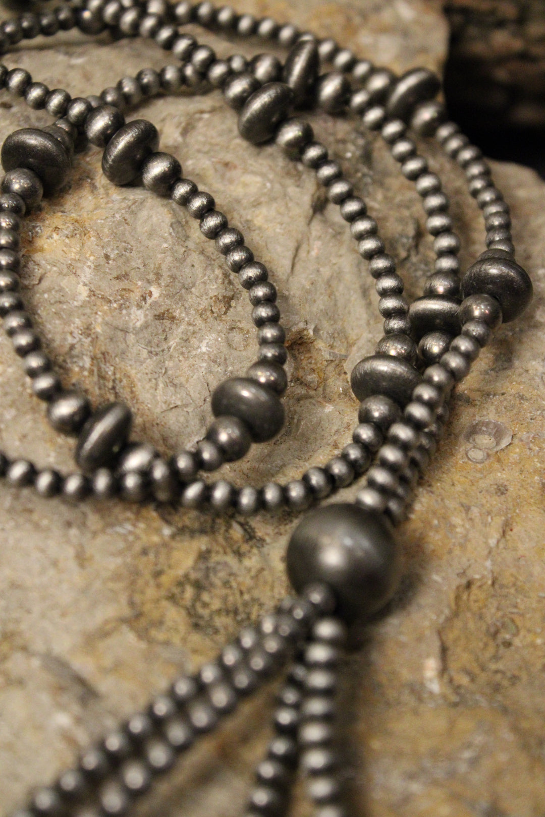 Midnight Smooth Stone Necklace