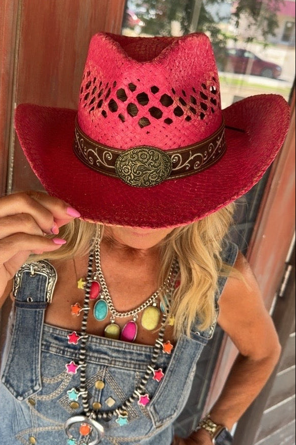 Fuchsia Frontier Cowgirl Hat