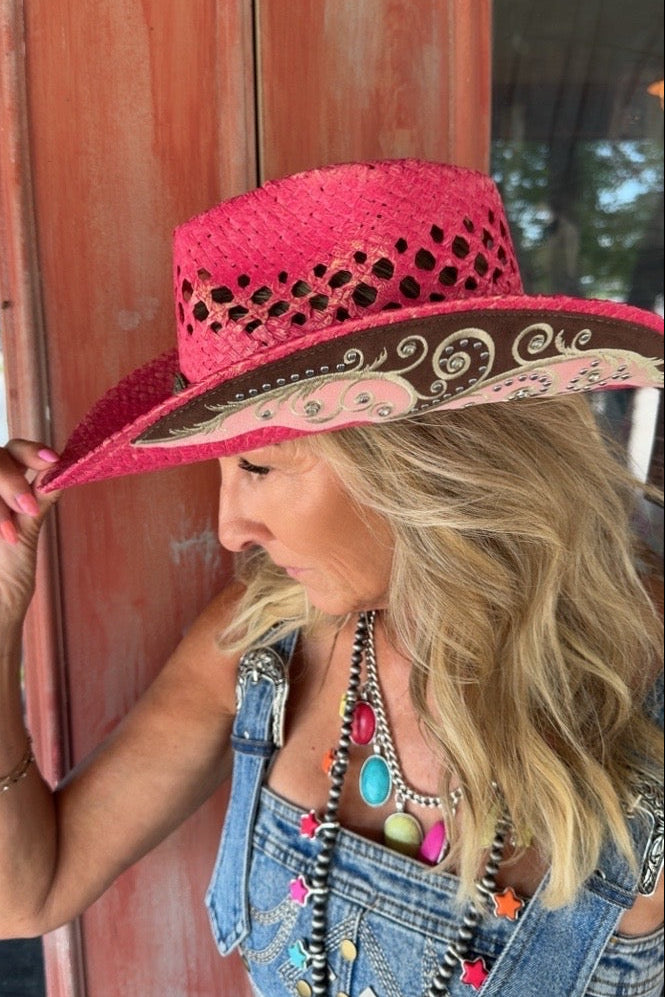 Fuchsia Frontier Cowgirl Hat