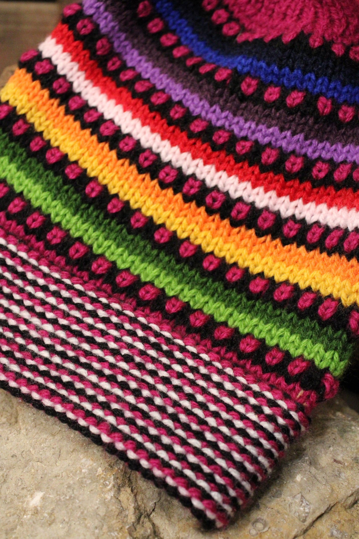 Dots Alpaca Pink Beanie