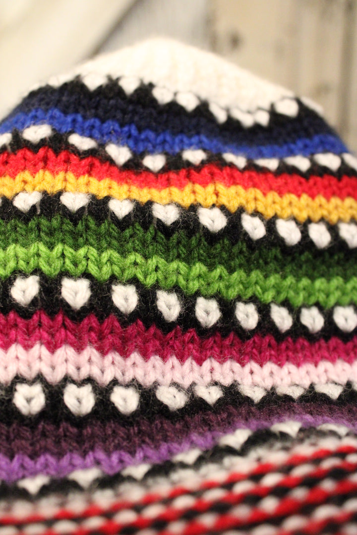 Dots Alpaca White Beanie