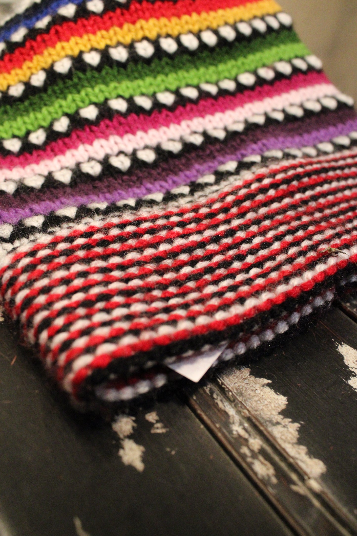 Dots Alpaca White Beanie