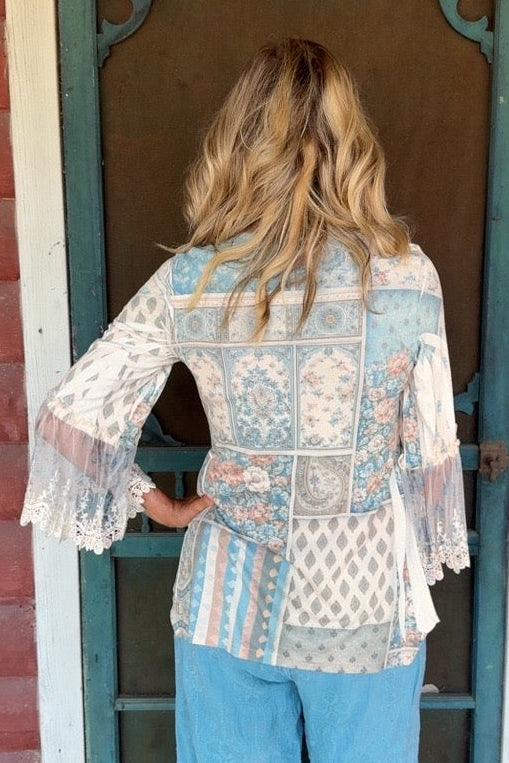 Broom Tail Beige Patch Taupe Blouse
