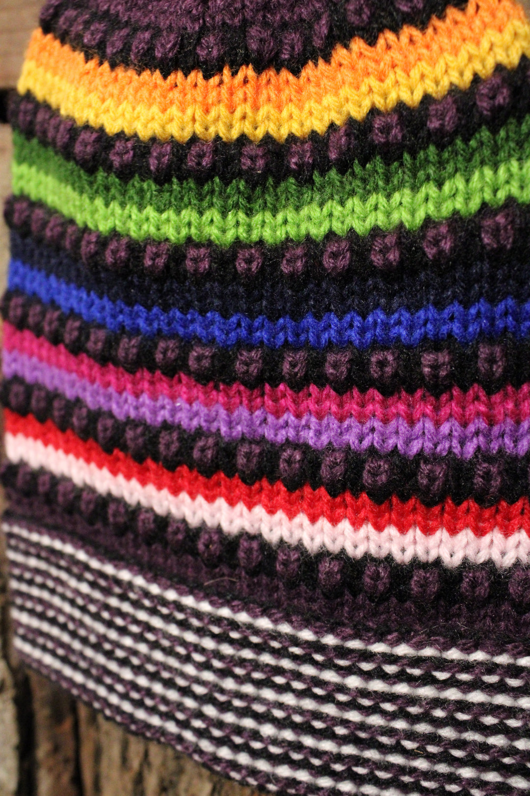 Dots Alpaca Purple Beanie